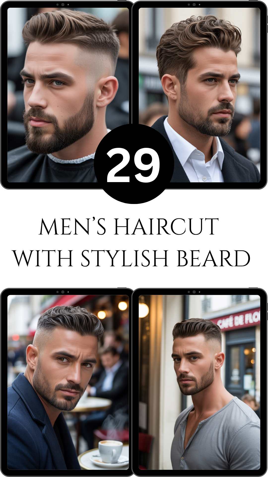 Sharp Men’s Haircuts with Stylish Beards